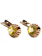 Earrings Yellow Peridot Original Vintage 14K Rose Gold Vintage craft vec027r